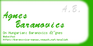 agnes baranovics business card